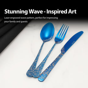 Hagary all-blue dinner spoon highlights smooth edges for everyday meals.