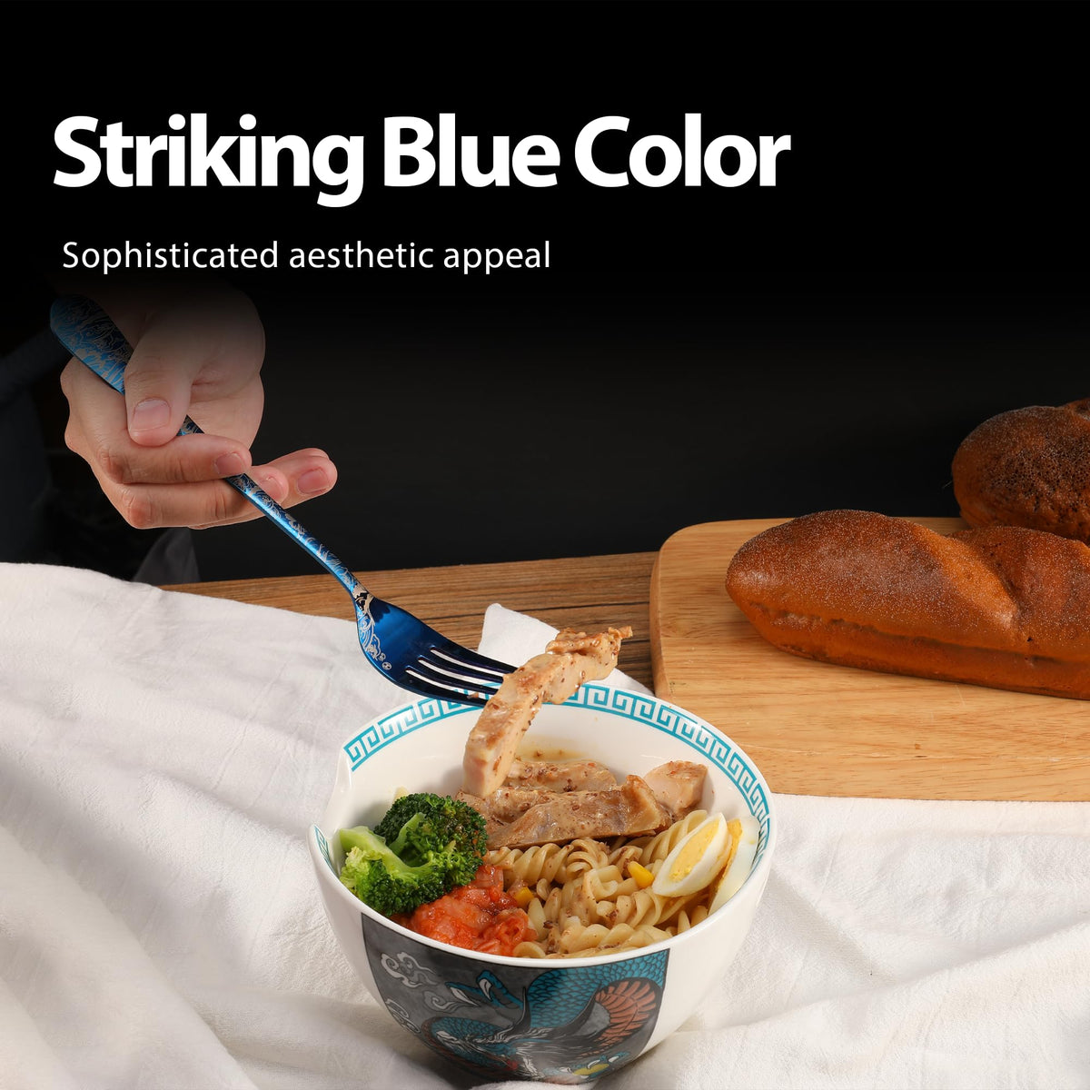 Hagary blue teaspoon offers comfortable weight for daily beverages.