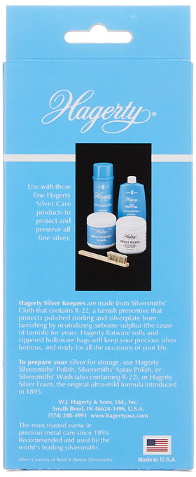 Hagerty Holloware storage bag, USA-made and Kosher-certified, safely stores tea pots and salad dishes.