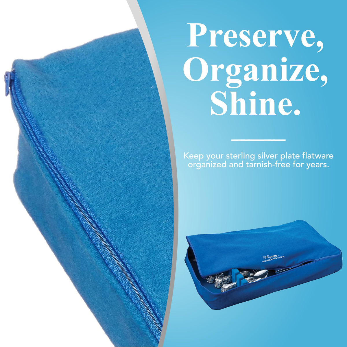 Hagerty large-capacity organizer holds 120 pieces for daily meals and special occasions.