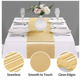 Hahuho light gold runner enhances wedding decor with a refined sheen