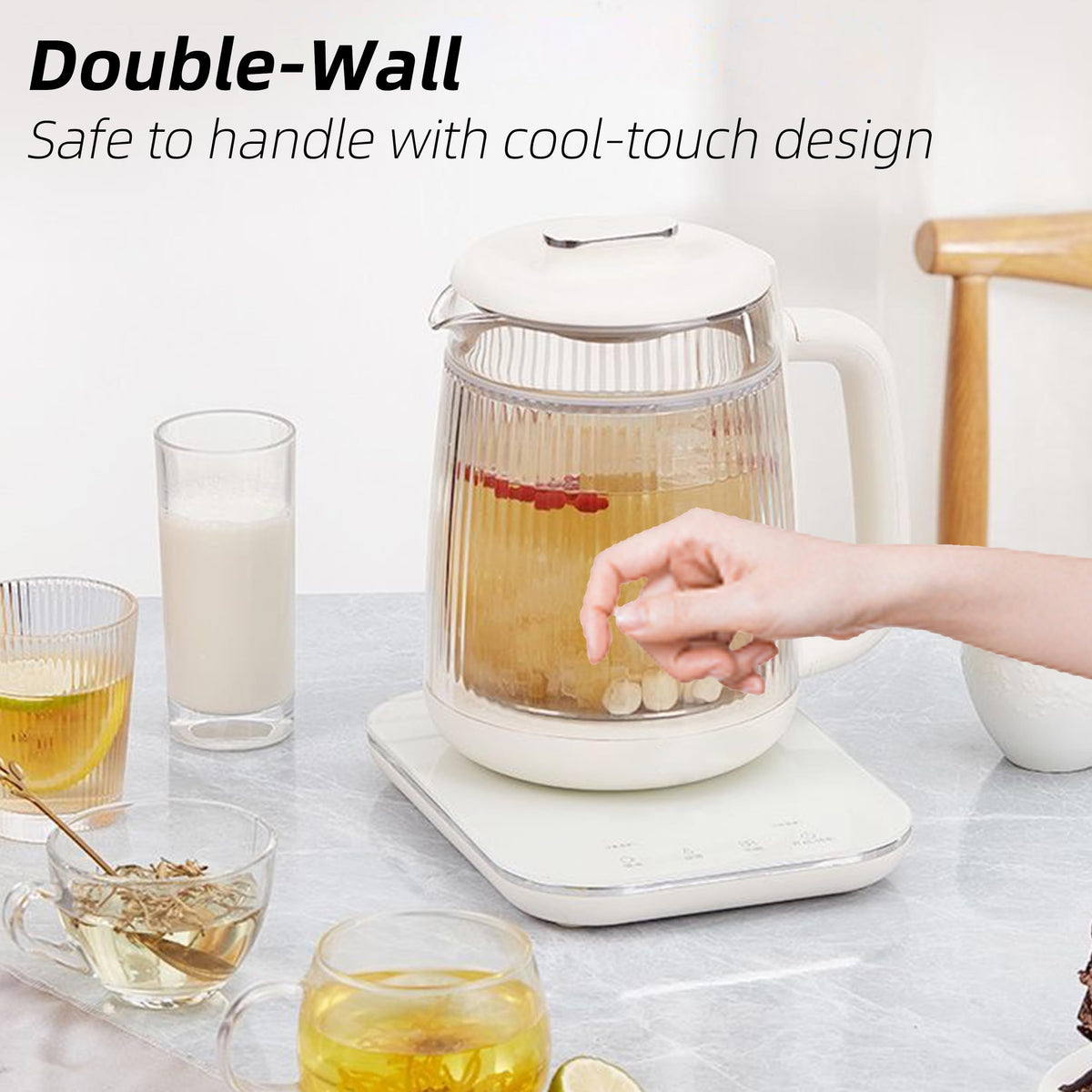 HaiiuzHi Health Pot outer shell stays cool to touch for safety.