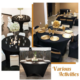 HAISIWLKJ 60 inch black spandex tablecloth ideal for weddings