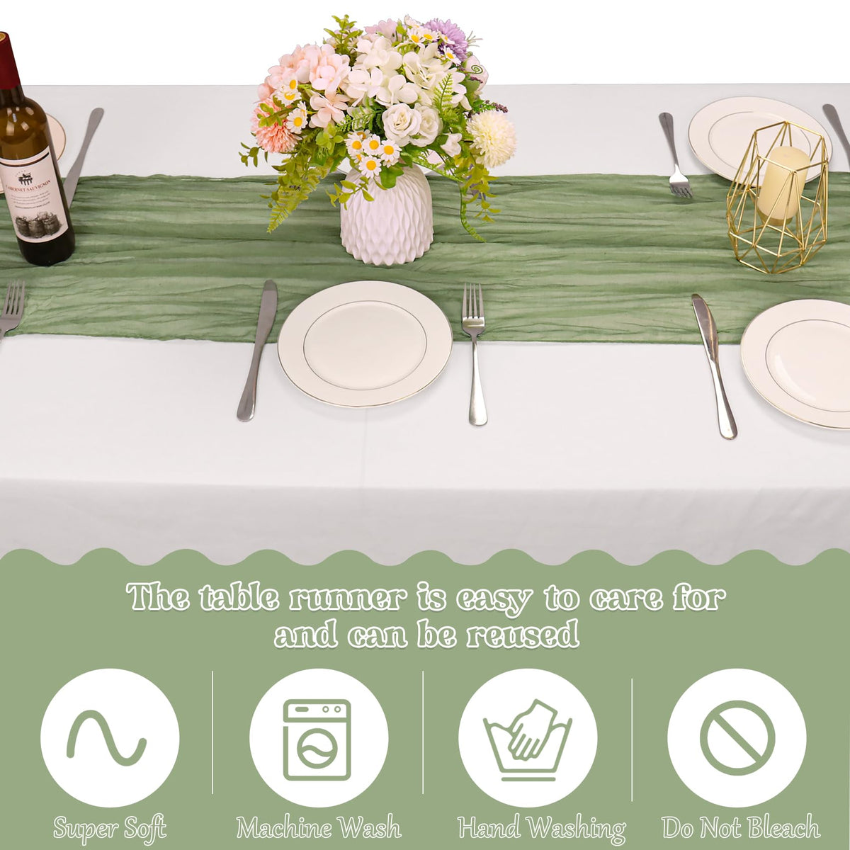 HAISIWLKJ reusable table runner ideal for seasonal decor and gatherings.