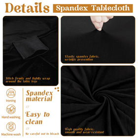 HAISIWLKJ black round table cover protects surfaces with elegant drape