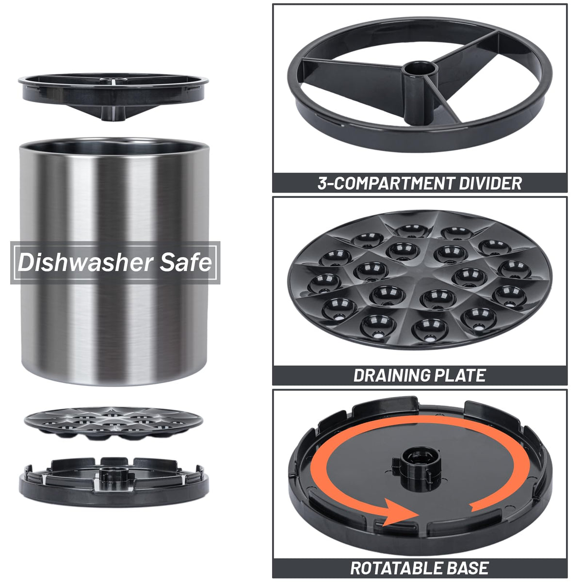 Haiyouneer drain-hole design keeps utensils dry and rust-free