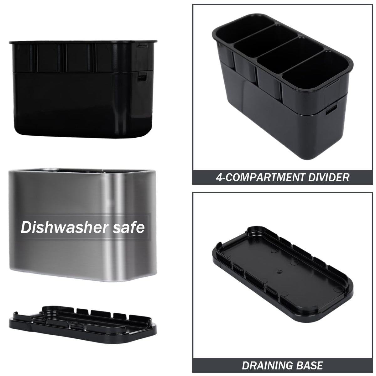 Haiyouneer silverware caddy with non-slip feet protects counters
