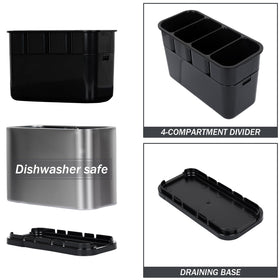 Haiyouneer silverware caddy with non-slip feet protects counters