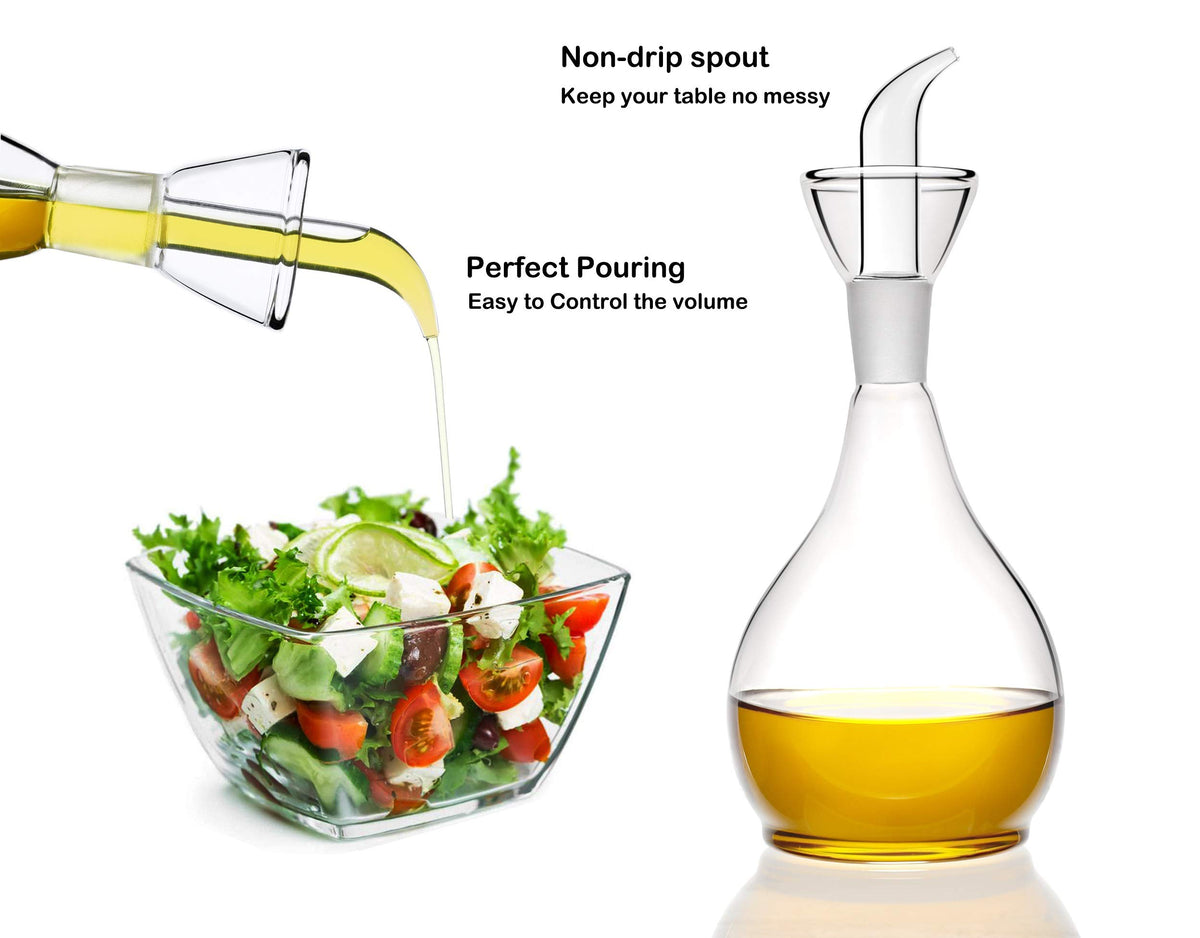 HAIZEEN olive oil dispenser with wide mouth fill for easy refills.