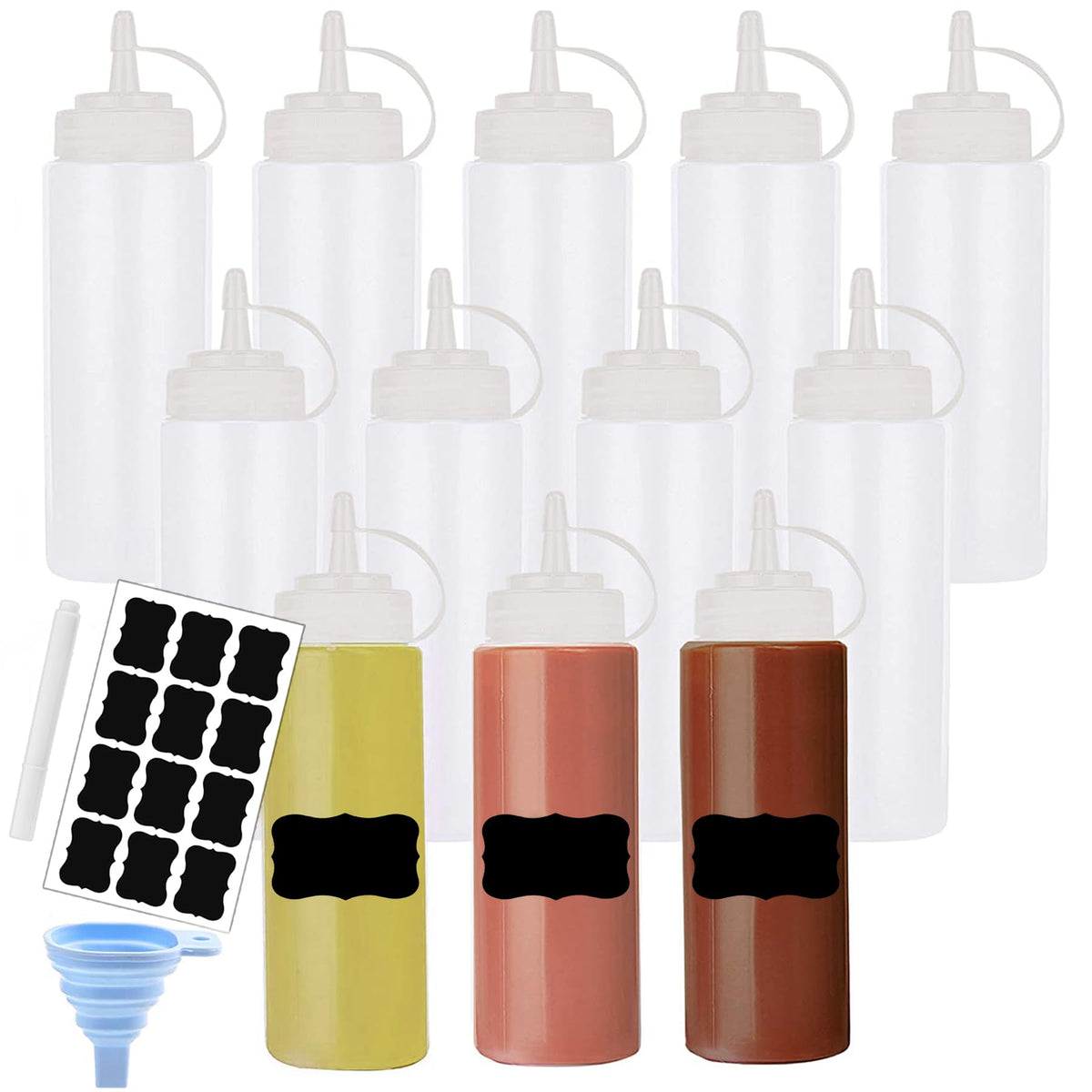 Hajoyful squeeze bottle with ketchup focus showing leak free design for sauces