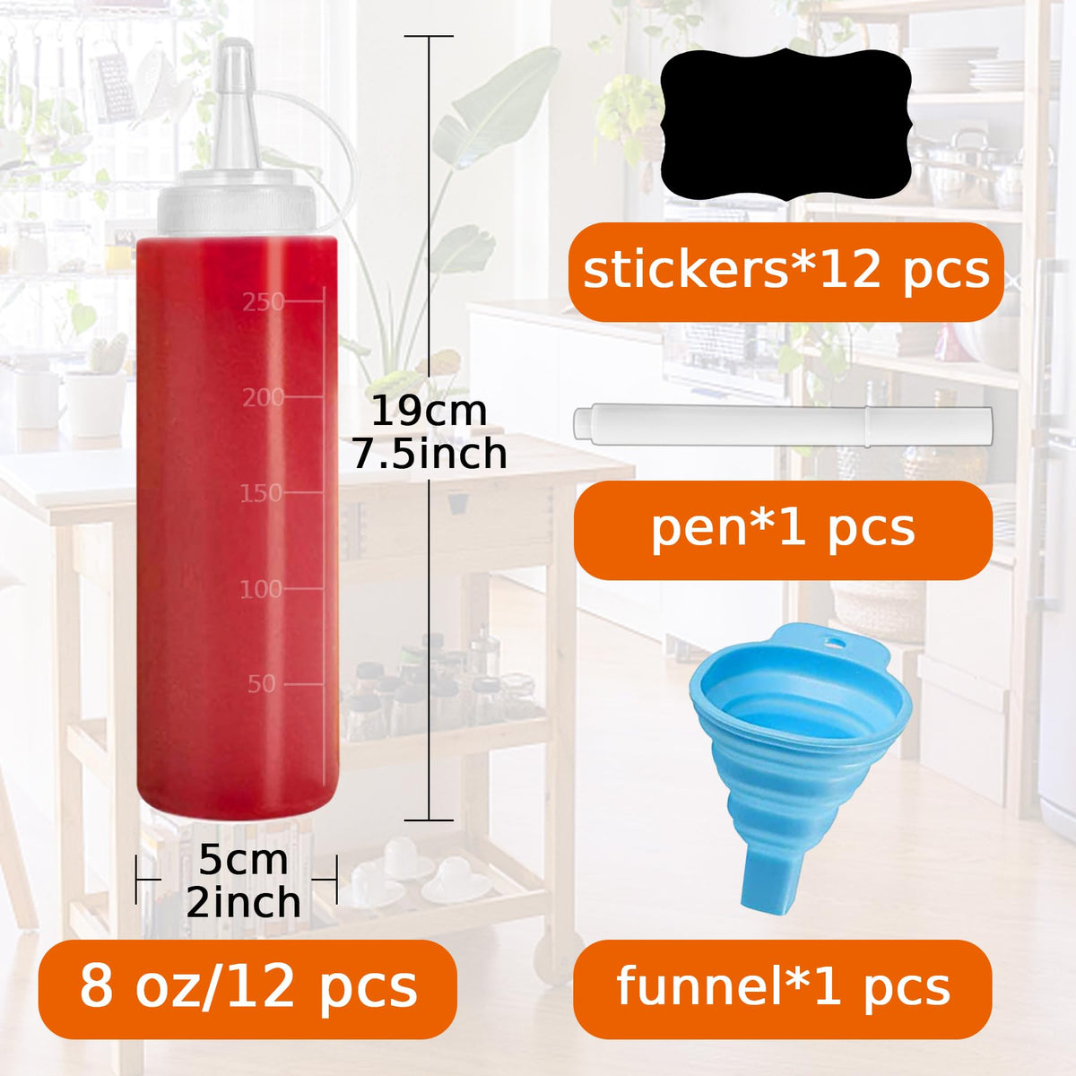 Hajoyful squeeze bottle in oil and vinegar setup with easy grip and controlled flow
