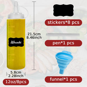 Hajoyful squeeze bottle for barbecue sauce with leak-proof cap for easy dispensing