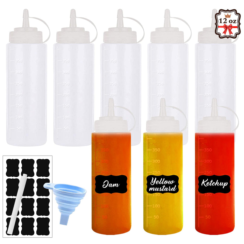 Hajoyful squeeze bottle for ketchup with precise pour and mess-free control