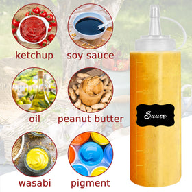 Hajoyful squeeze bottle syrup for drizzle-free serving and waste reduction