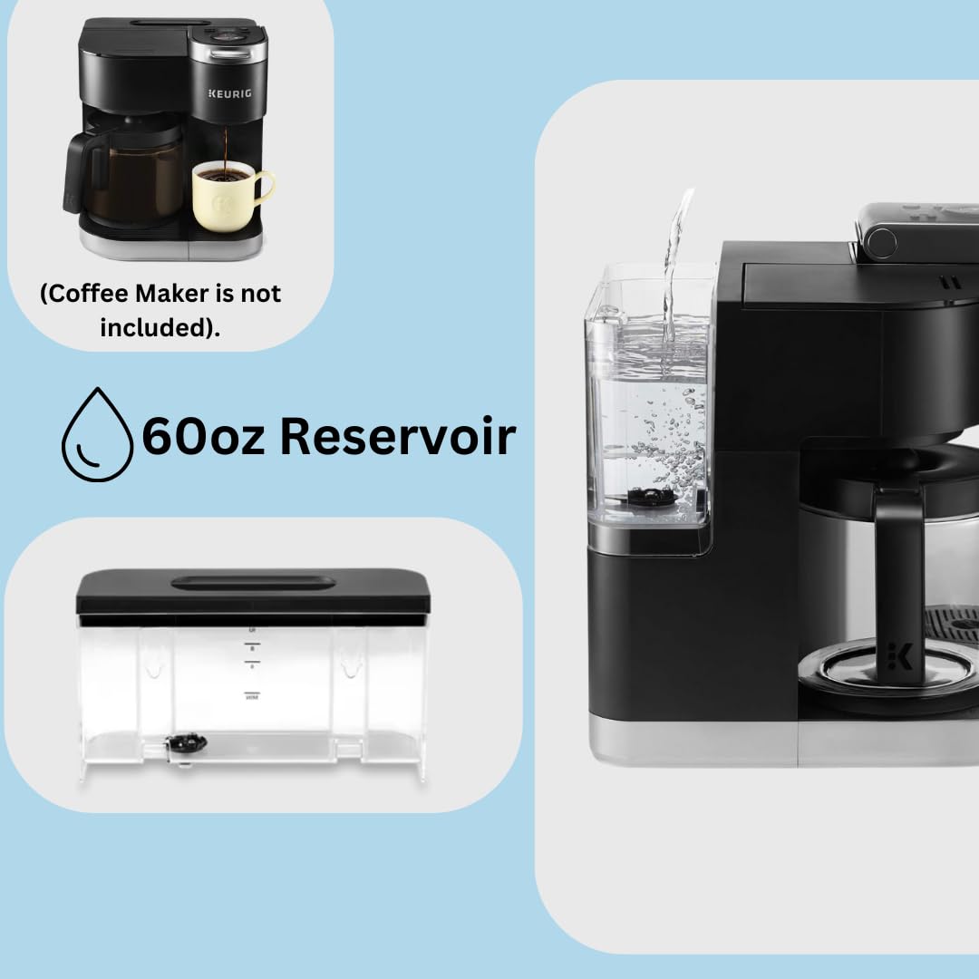 HAKANO Keurig K-Duo water tank with black lid ensures secure sealing and clean refills