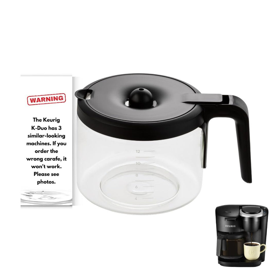 Hakano replacement 12-cup carafe for Keurig K-Duo Essentials, durable glass and replacement option