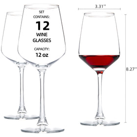 Hakeemi clear wine glass with tapered bowl enhances aroma.