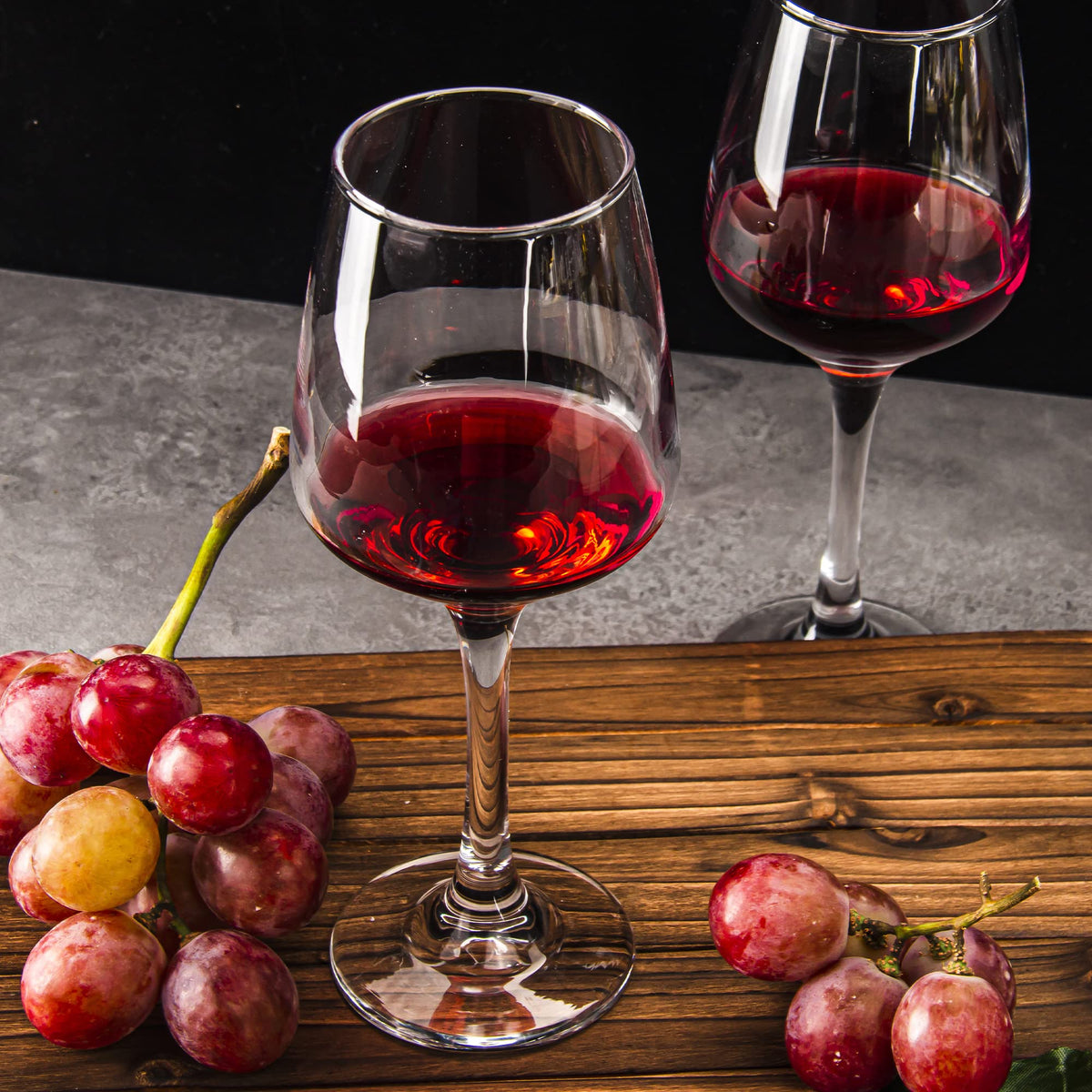 Hakeemi dishwasher-safe wine glasses simplify cleanup after entertaining.