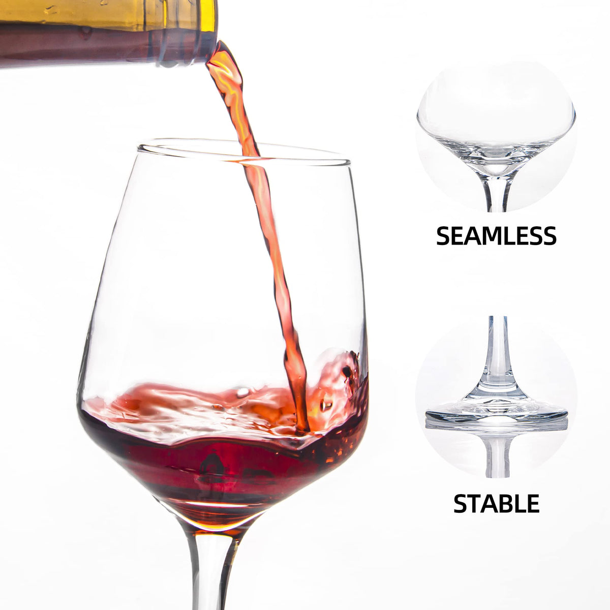 Hakeemi smooth rim wine glass for easy sipping at gatherings.