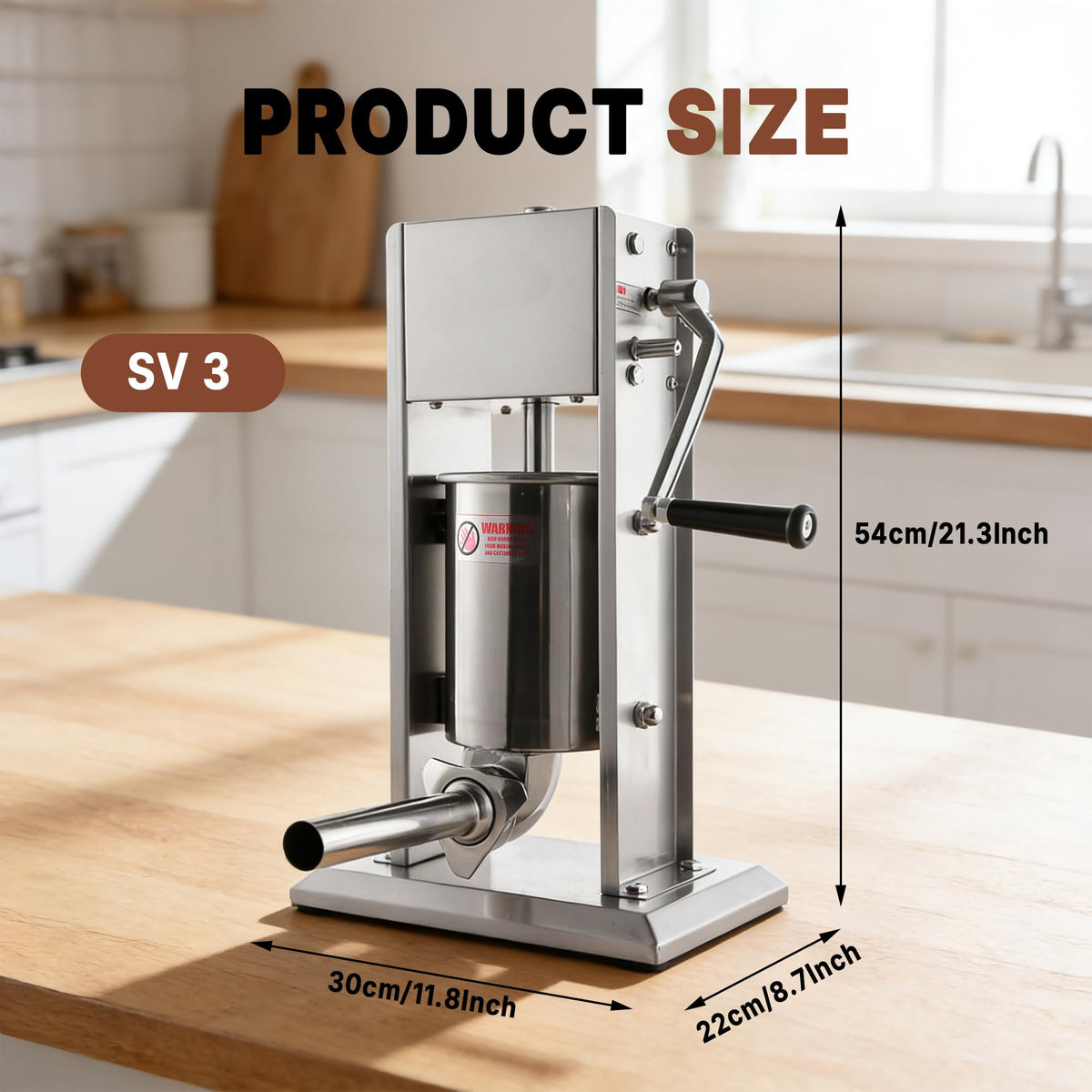 Hakka Brothers sausage stuffer housing highlights stainless steel construction