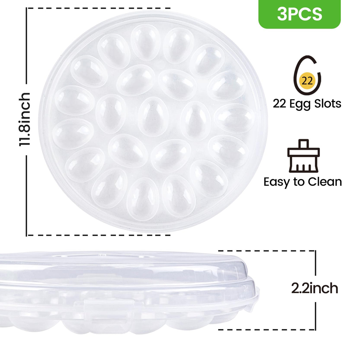 HAKSEN deviled egg carrier with secure snaps keeps eggs intact during transport