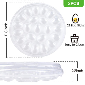 HAKSEN deviled egg carrier with secure snaps keeps eggs intact during transport