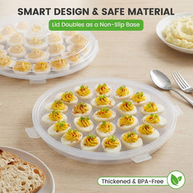 HAKSEN deviled egg lid doubles as a base for tidy serving
