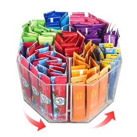 HALAGAS drink packet organizer on counter with five compartments for flavors