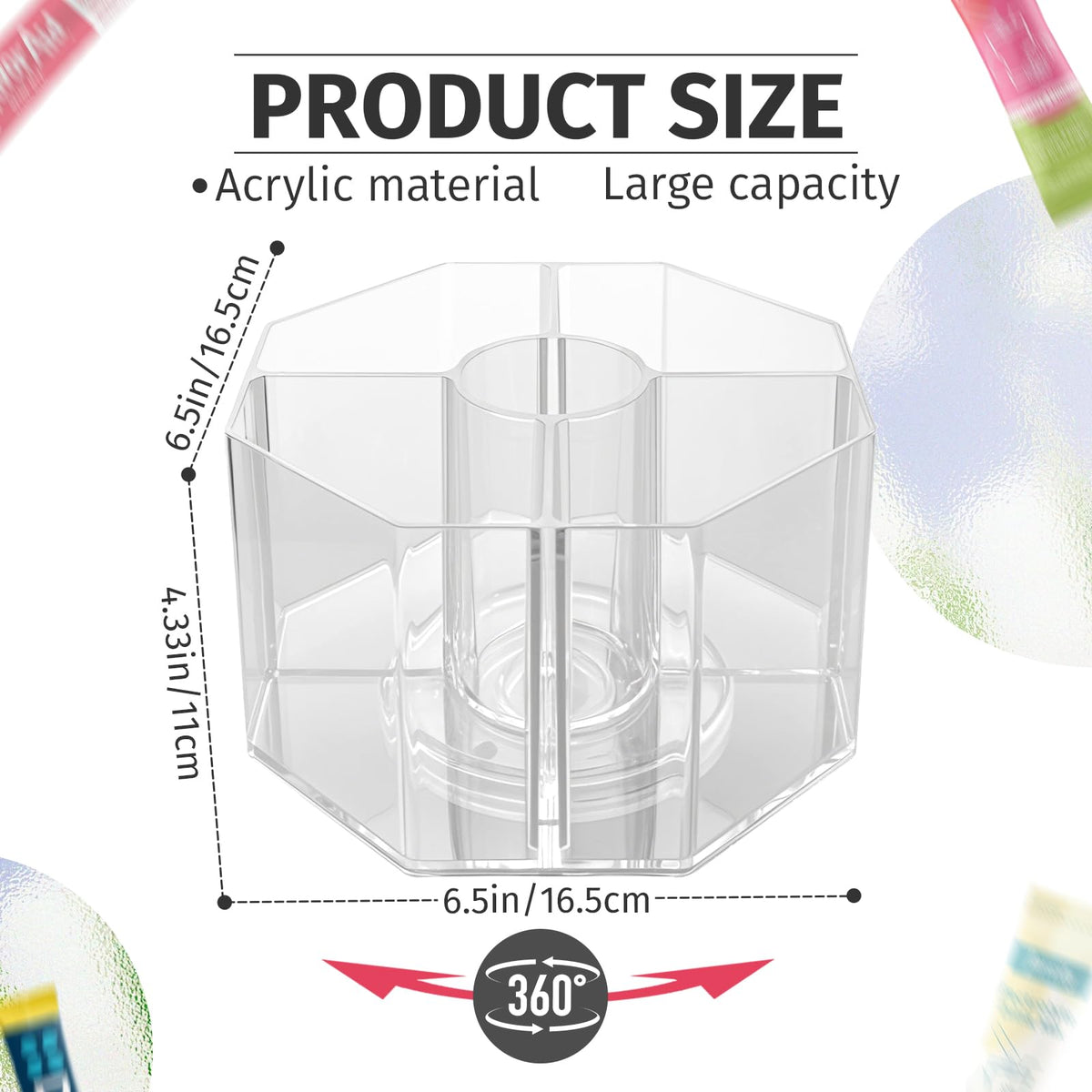 HALAGAS drink packet organizer close-up of rotating base and clear shelves