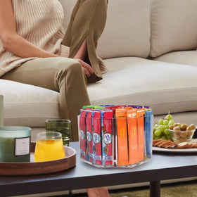 HALAGAS drink packet organizer with assorted flavor packets neatly displayed