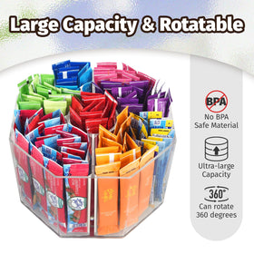 HALAGAS drink packet organizer rotates for easy access to beverages