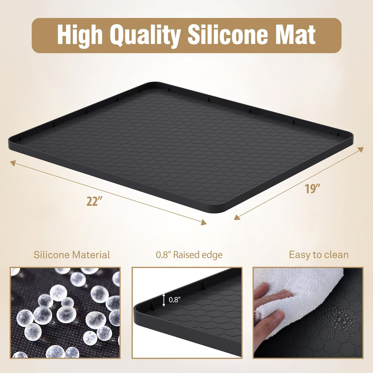 HALAGAS water dispenser mat with raised edge traps spills on contact