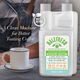 Halefresh Descaling Solution in-machine cleaning illustrating limescale removal potential.