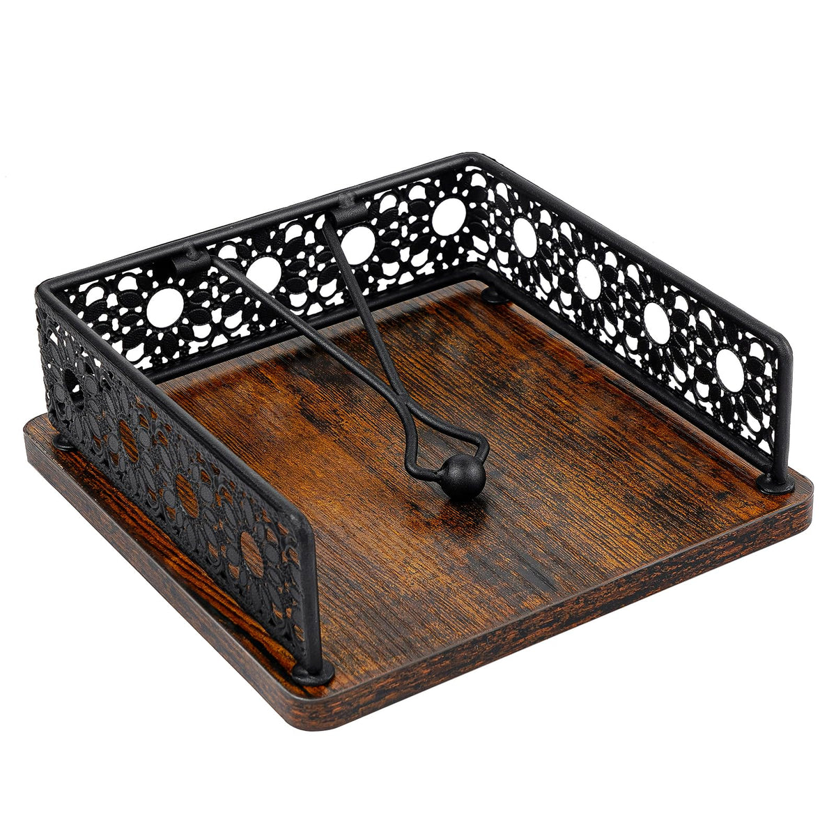 HALIAFANCY wooden napkin holder on table with rustic charm and easy access