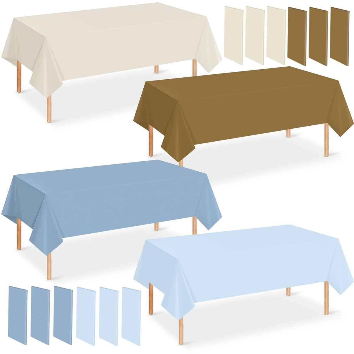 Hallswl baby shower tablecloth in ivory brown blue for 54x108 inch setup