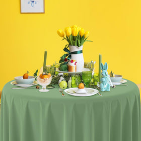 Hallswl disposable round tablecloth, easy cleanup after celebrations.