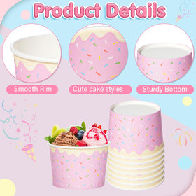 Hallswl disposable paper cups with waterproof coating, ideal for desserts.