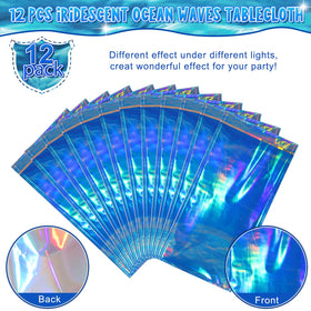Hallswl ocean waves tablecloth adds shimmer to seaside birthday party ambiance
