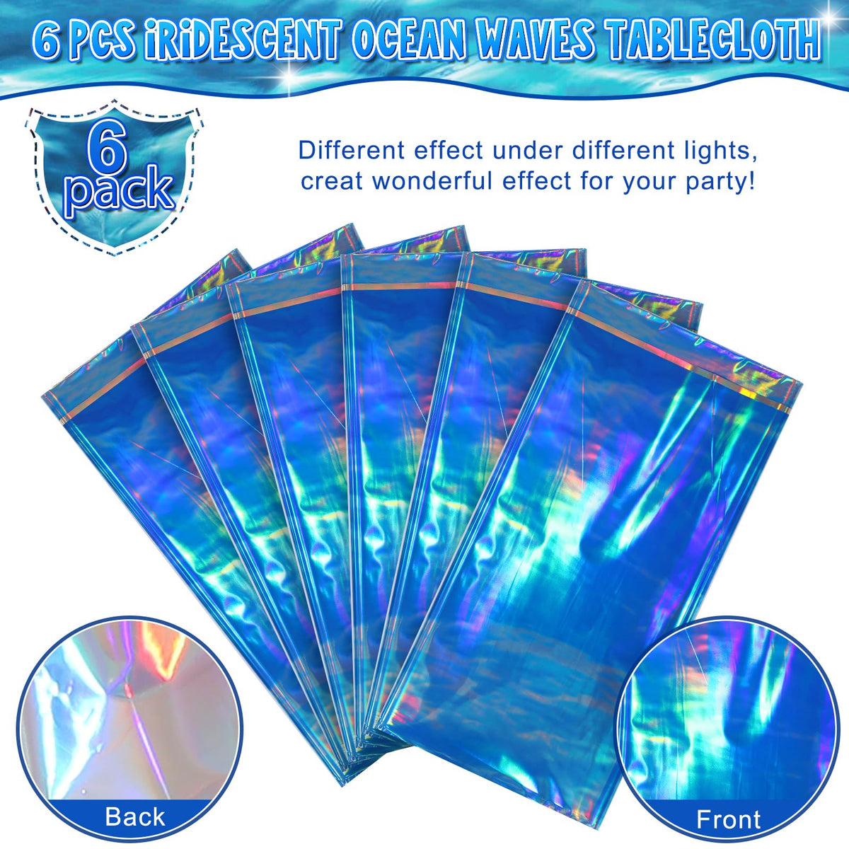 Hallswl mermaid party tablecloth iridescent finish creates magical ocean-themed tables