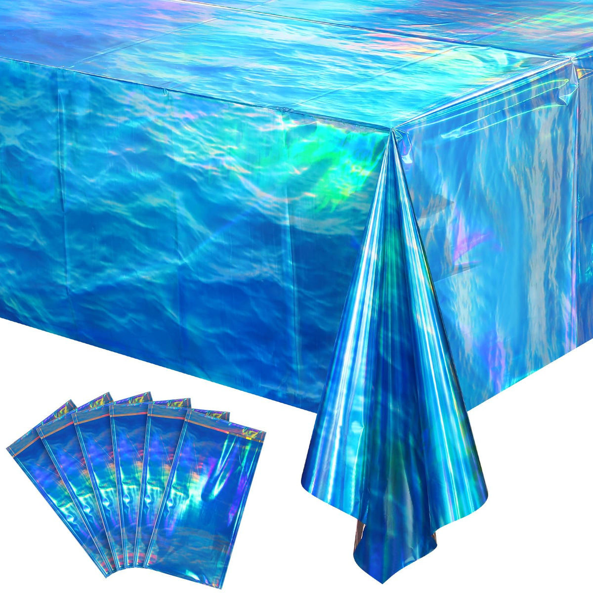 Hallswl ocean waves tablecloth iridescent blue adds shimmer for celebrations