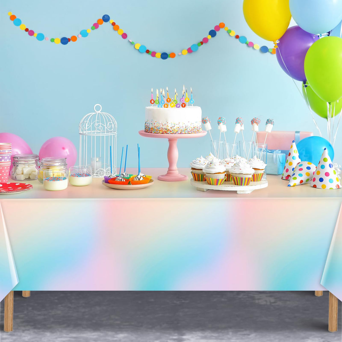 Hallswl baby shower tablecloth, versatile dust sheet and surface cover.