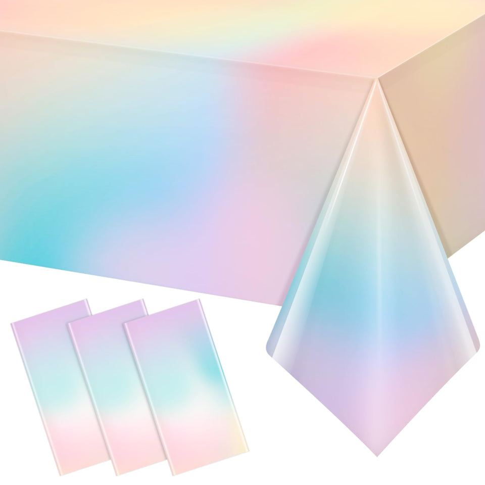 Hallswl pastel rectangle tablecloth 54x108 with rainbow gradient, ideal for baby showers and celebrations.