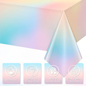 Hallswl pastel gradient tablecloth, durable plastic resisting stains during parties.