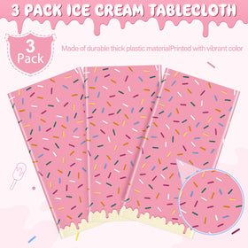 Hallswl pink sprinkle tablecloth ideal for baby show or donut grow up party.