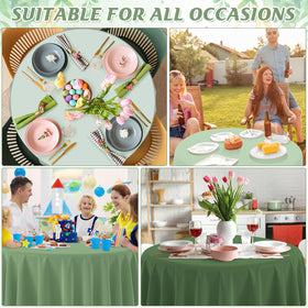 Hallswl round tablecloth 84 inches fits 8-10 seat tables.