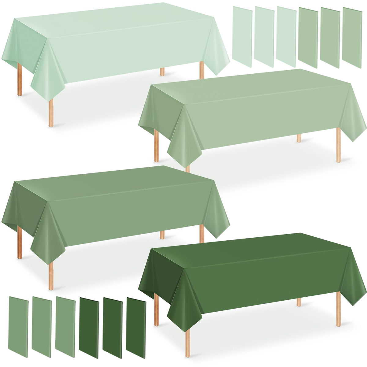 Hallswl sage green tablecloth on a full table for party decor