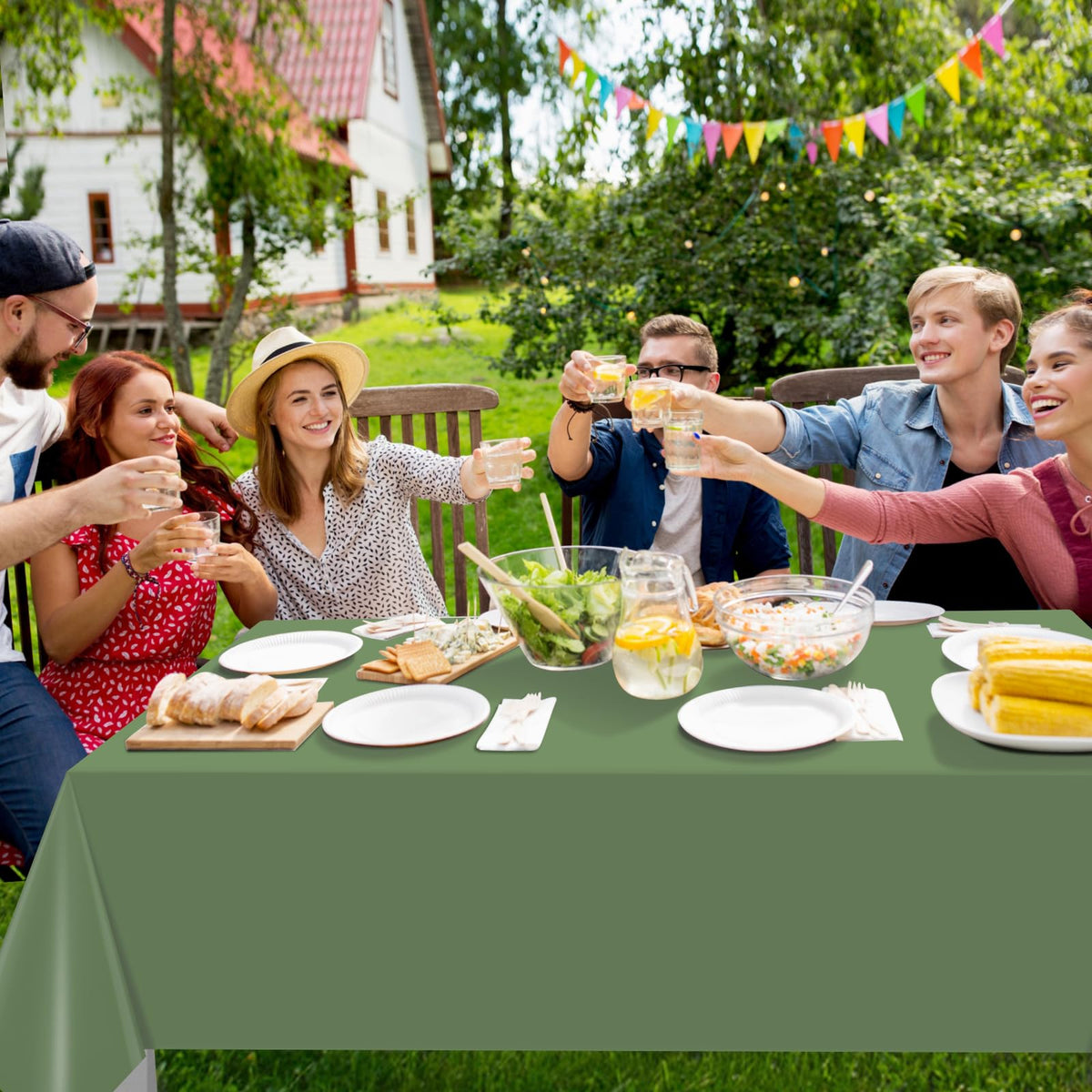 Hallswl twelve-piece pack of woodland tablecloths for versatile party styling.