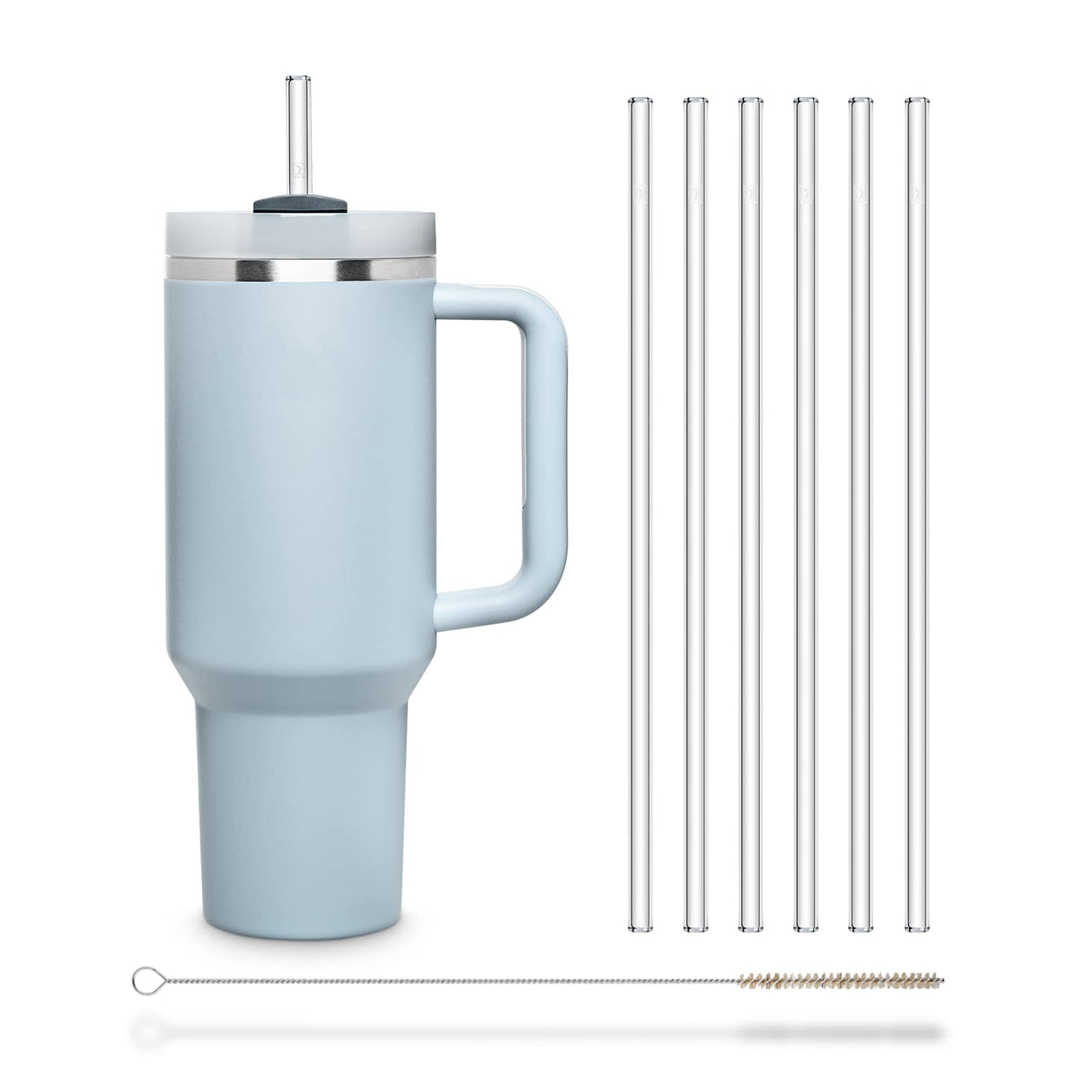 HÅLM glass straw 12inch Stanley 40oz fit offers seamless, taste-neutral sipping.