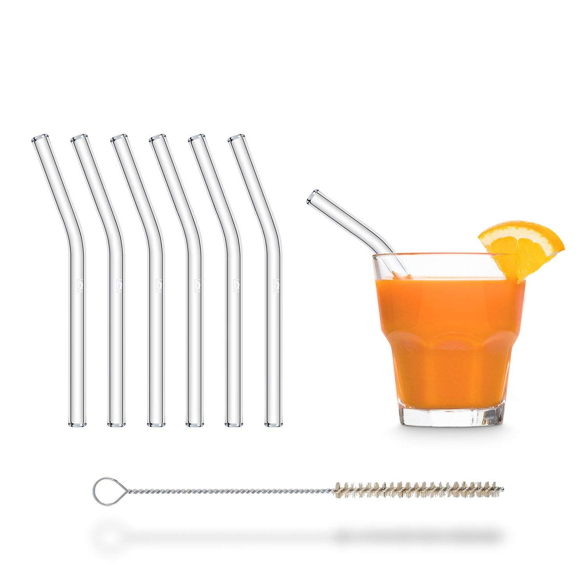 HÅLM glass straw 6-inch bent for easy, stylish sipping.