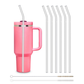 HÅLM glass straw, 12-inch bent fits Stanley Quencher for reusable sipping.